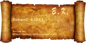 Bebesi Kitti névjegykártya